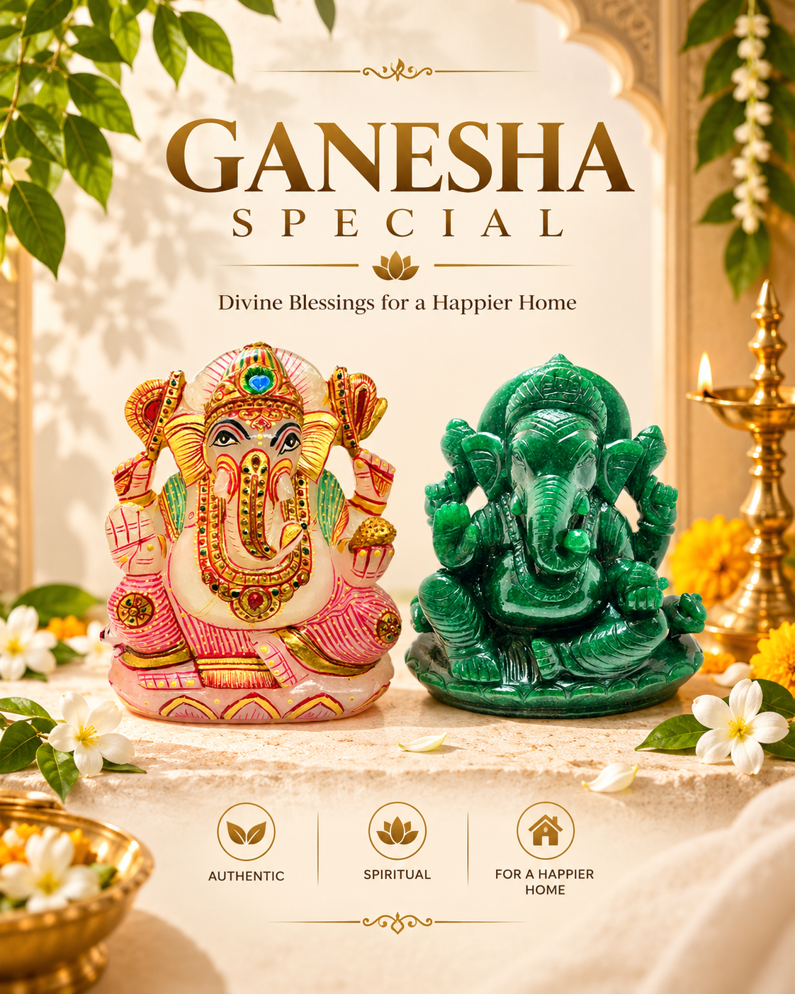 ganesha stone figurines