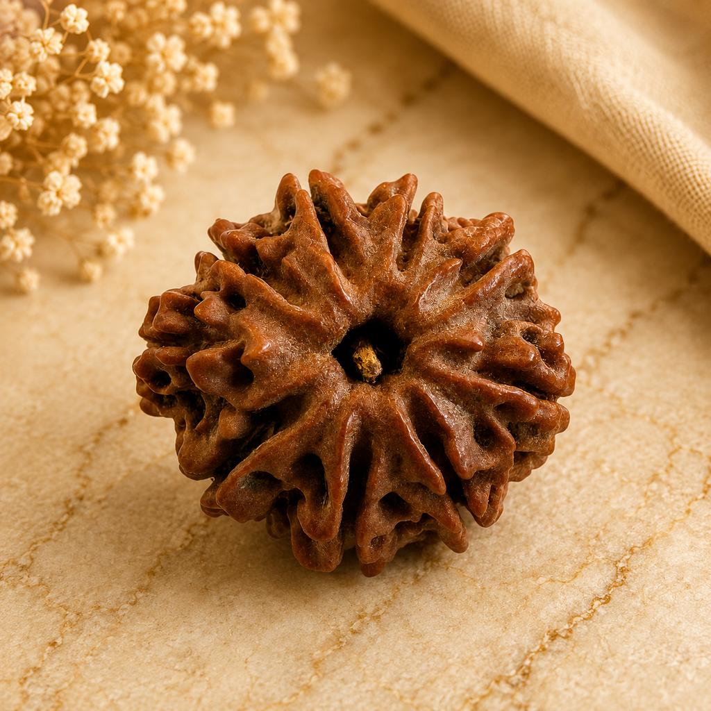 Antique 9 Mukhi Ganesh Rudraksha (Nepal Origin- 26.95 MM | 4.73 Gms) - Himalaya Rudraksha Anusandhan Kendra