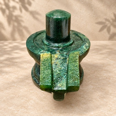 Green Jade Stone Shivling | 697 Grams - Himalaya Rudraksha Anusandhan Kendra