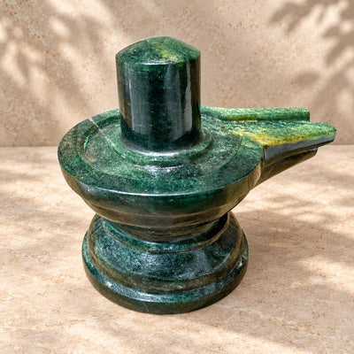 Green Jade Stone Shivling | 697 Grams - Himalaya Rudraksha Anusandhan Kendra