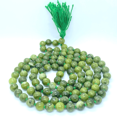 Agate (Hakik) Mala - Green - Himalaya Rudraksha Anusandhan Kendra