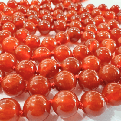 Agate (Hakik) Mala - Red - Himalaya Rudraksha Anusandhan Kendra