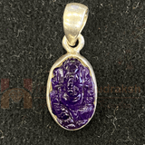 Amethyst Ganesh Silver Pendant - Himalaya Rudraksha Anusandhan Kendra