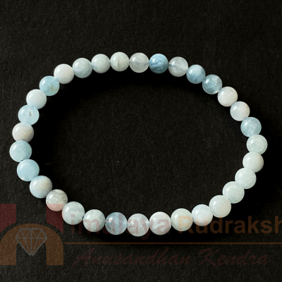 Aquamarine Stone Bracelet - Himalaya Rudraksha Anusandhan Kendra
