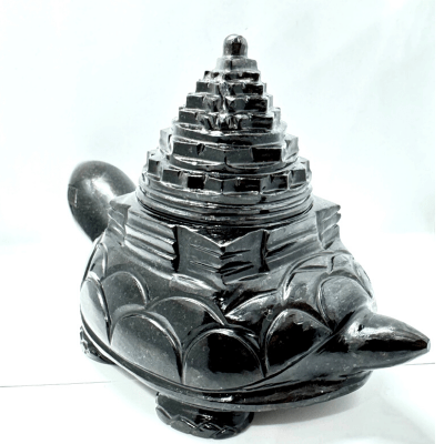 Black Agate Turtle Shreeyantra - 585 Gms - Himalaya Rudraksha Anusandhan Kendra