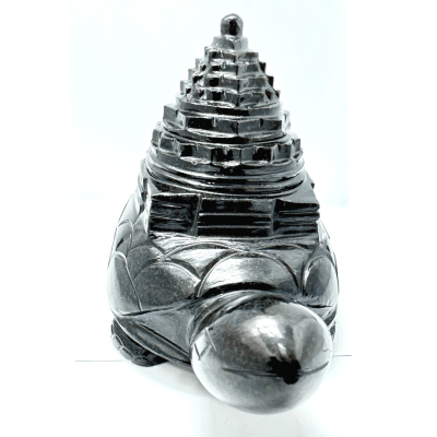 Black Agate Turtle Shreeyantra - 585 Gms - Himalaya Rudraksha Anusandhan Kendra