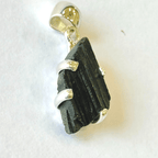 Black Tourmaline Silver Pendant - Himalaya Rudraksha Anusandhan Kendra