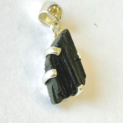 Black Tourmaline Silver Pendant - Himalaya Rudraksha Anusandhan Kendra