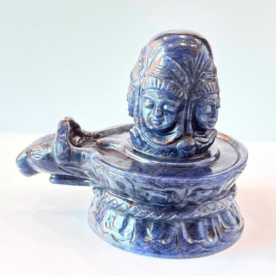 Blue Agate Panchmukhi Shivling (948 Gms) - Himalaya Rudraksha Anusandhan Kendra