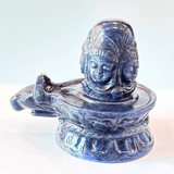 Blue Agate Panchmukhi Shivling (948 Gms) - Himalaya Rudraksha Anusandhan Kendra