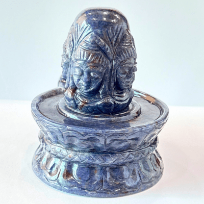 Blue Agate Panchmukhi Shivling (948 Gms) - Himalaya Rudraksha Anusandhan Kendra