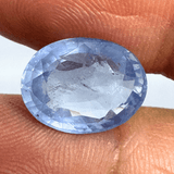Blue Sapphire (Neelam - 7.45 cts) - Ceylonese - Himalaya Rudraksha Anusandhan Kendra