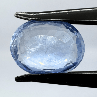 Blue Sapphire (Neelam - 7.45 cts) - Ceylonese - Himalaya Rudraksha Anusandhan Kendra