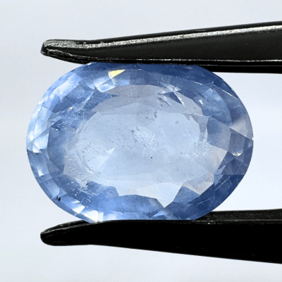 Blue Sapphire (Neelam - 7.45 cts) - Ceylonese - Himalaya Rudraksha Anusandhan Kendra