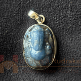 Bue Sapphire Ganesh Silver Pendant - Himalaya Rudraksha Anusandhan Kendra