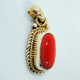 Designer Coral Silver Pendant - Himalaya Rudraksha Anusandhan Kendra