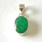 Emerald Silver Pendant - Himalaya Rudraksha Anusandhan Kendra