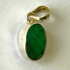 Emerald Silver Pendant - Himalaya Rudraksha Anusandhan Kendra