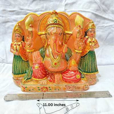 Ganesha with Ridhhi Sidhhi - 10.500 Kgs - Himalaya Rudraksha Anusandhan Kendra