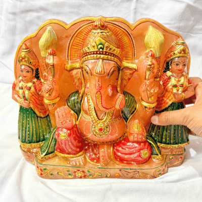 Ganesha with Ridhhi Sidhhi - 10.500 Kgs - Himalaya Rudraksha Anusandhan Kendra