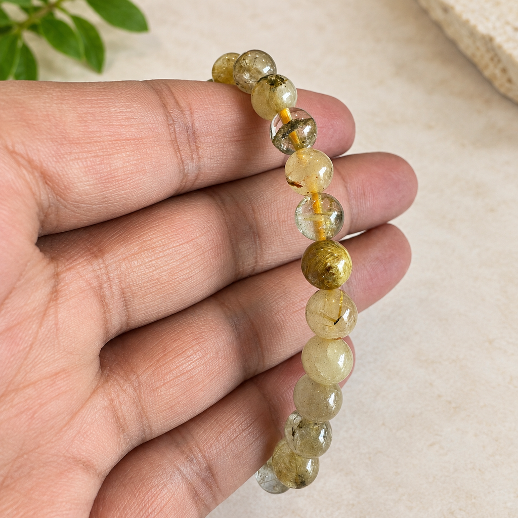 natural golden rutile bracelet
