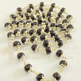 Gomedh Stone Mala In Silver - Himalaya Rudraksha Anusandhan Kendra