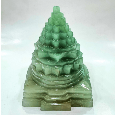 Green Aventurine Meru Shreeyantra - 816 Gms - Himalaya Rudraksha Anusandhan Kendra