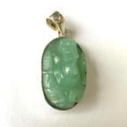 Green Jade Ganesh Silver Pendant - Himalaya Rudraksha Anusandhan Kendra