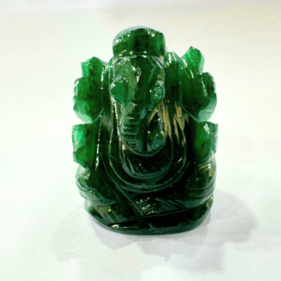 Green Jade Ganesha - (10.0 gms) - Himalaya Rudraksha Anusandhan Kendra