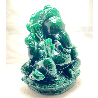 Green Jade Ganesha - (657 Grams) - Himalaya Rudraksha Anusandhan Kendra