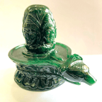 Green Jade Stone Panchmukhi Shivling - (1.218 kg) - Himalaya Rudraksha Anusandhan Kendra