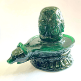 Green Jade Stone Panchmukhi Shivling - (683 gms) - Himalaya Rudraksha Anusandhan Kendra