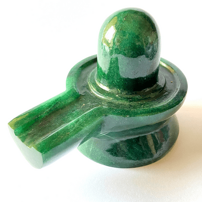 Green Jade Stone Shivling (Big Size - 830 grams) - Himalaya Rudraksha Anusandhan Kendra