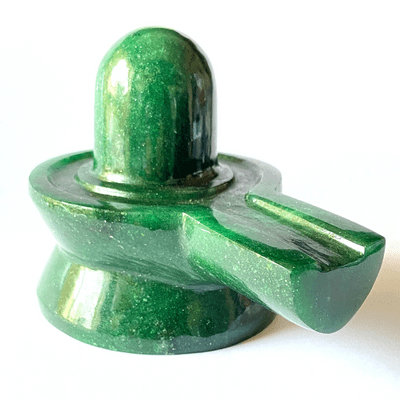 Green Jade Stone Shivling (Big Size - 830 grams) - Himalaya Rudraksha Anusandhan Kendra