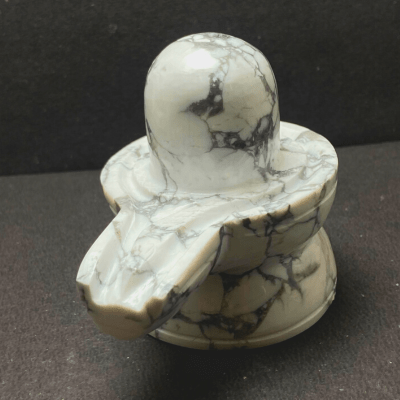 Howlite Stone Shivling - 435 gm - Himalaya Rudraksha Anusandhan Kendra