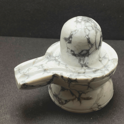 Howlite Stone Shivling - 435 gm - Himalaya Rudraksha Anusandhan Kendra