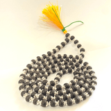 Karungali Mala in Silver (ebony wood | 108+1 Beads) - Himalaya Rudraksha Anusandhan Kendra