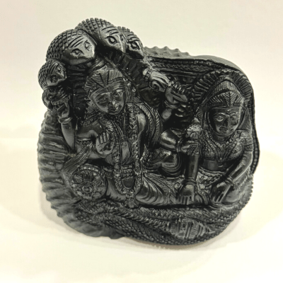 Lakshmi Vishnu Carved Shaligram - 498 Grams - Himalaya Rudraksha Anusandhan Kendra