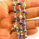 Lapis Lazuli Mala In Silver - Himalaya Rudraksha Anusandhan Kendra