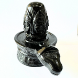 Natural Black Agate Panchmukhi Shivling (1.425 Kg)