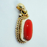 Designer Coral Silver Pendant