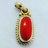 Designer Coral Silver Pendant