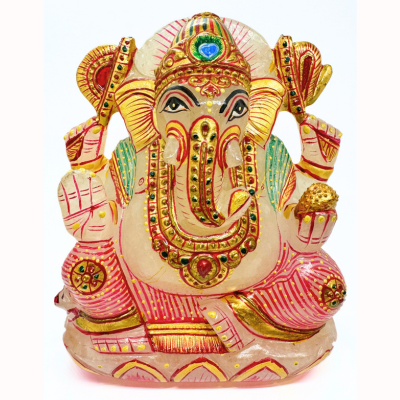 Rose Quartz Ganesha - 1250 Grams - Himalaya Rudraksha Anusandhan Kendra