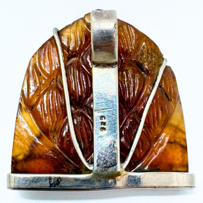 Gomedh stone durga pendant
