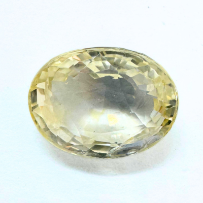 Yellow Sapphire (Pukhraj- 7.20 cts) - Ceylonese (Super Premium) - Himalaya Rudraksha Anusandhan Kendra