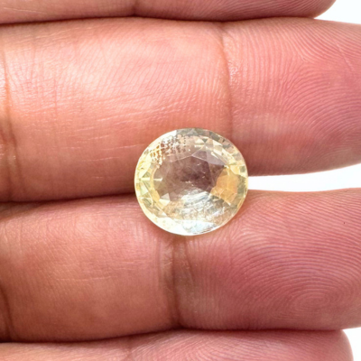 Yellow Sapphire (Pukhraj- 6.60 cts) - Ceylonese |Super Premium - Himalaya Rudraksha Anusandhan Kendra