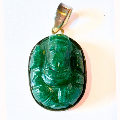 green jade ganesh pendant
