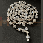 Moonstone Mala In Silver - Himalaya Rudraksha Anusandhan Kendra