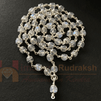 Moonstone Mala In Silver - Himalaya Rudraksha Anusandhan Kendra