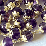 Natural Amethyst Silver Mala (54 + 1 Beads) - Himalaya Rudraksha Anusandhan Kendra